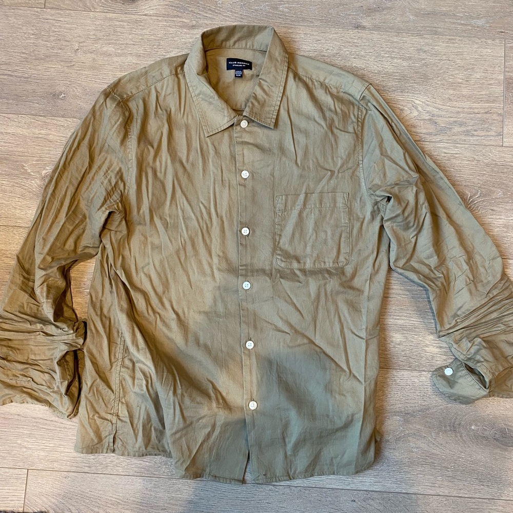 Mens khaki Club Monaco button down size M